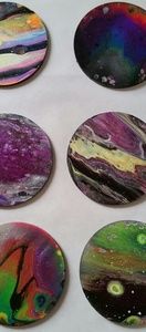 Homemade, Painted Wooden Coasters